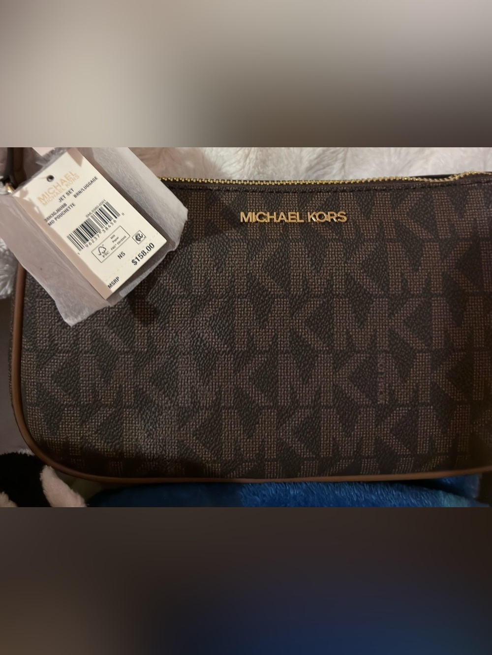 Michael Kors Brown MK Signature jet set Pouchette. / shoulder bag/ NWT - Picture 2 of 10